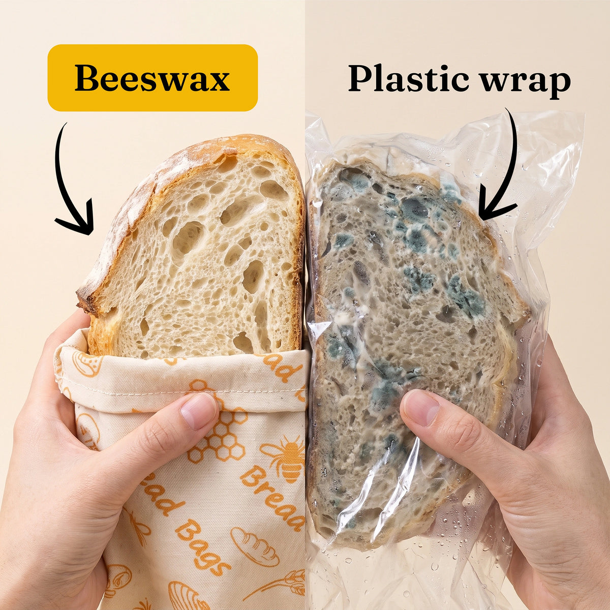 Cotton Linen Beeswax Bread Bag
