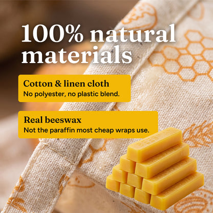 Cotton Linen Beeswax Bread Bag