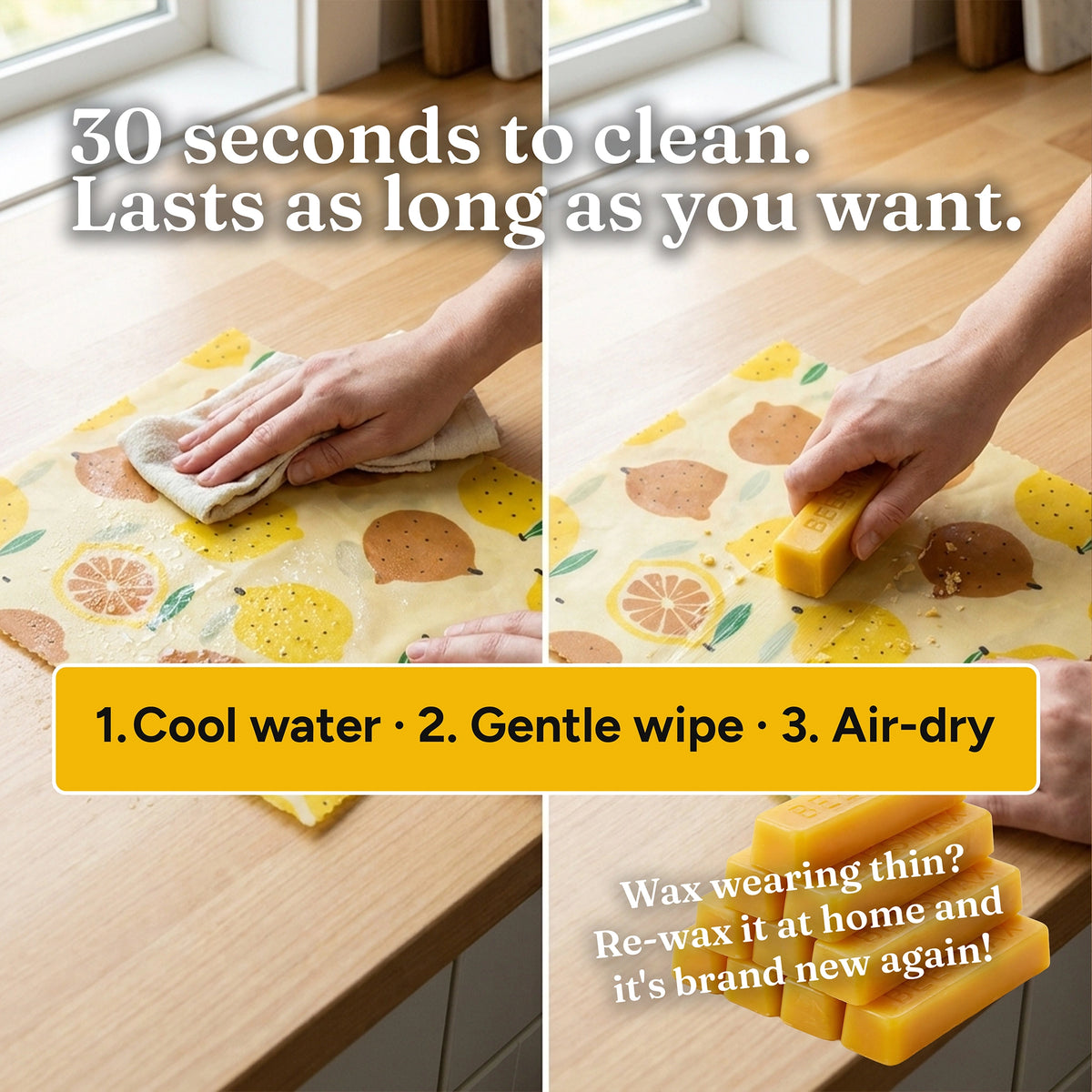 Beeswax Fresh-Keeping Wrap Set of 3