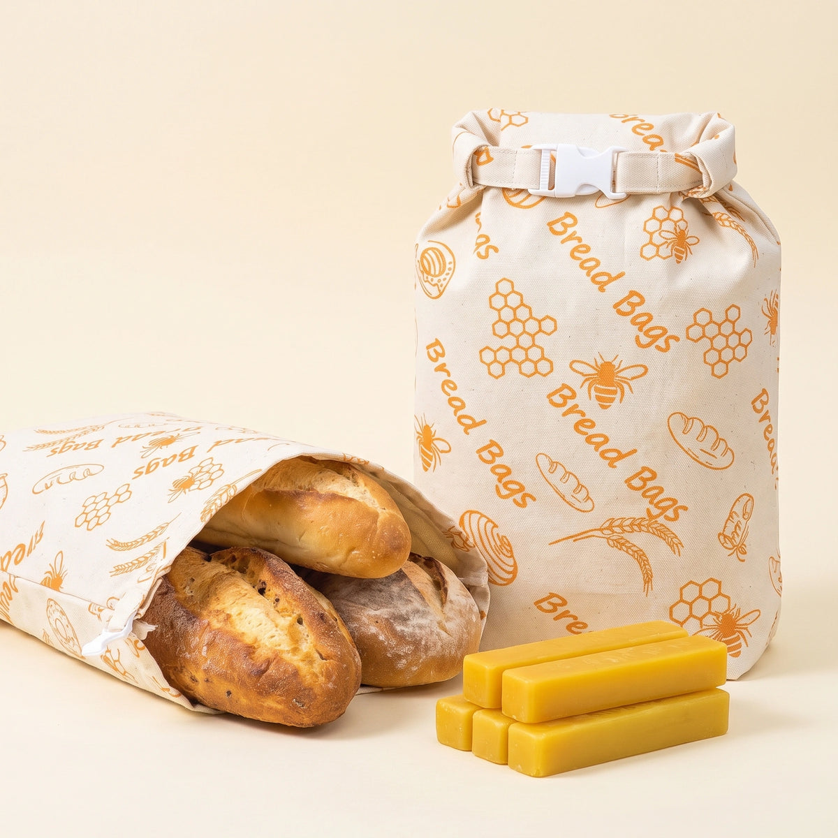 Cotton Linen Beeswax Bread Bag